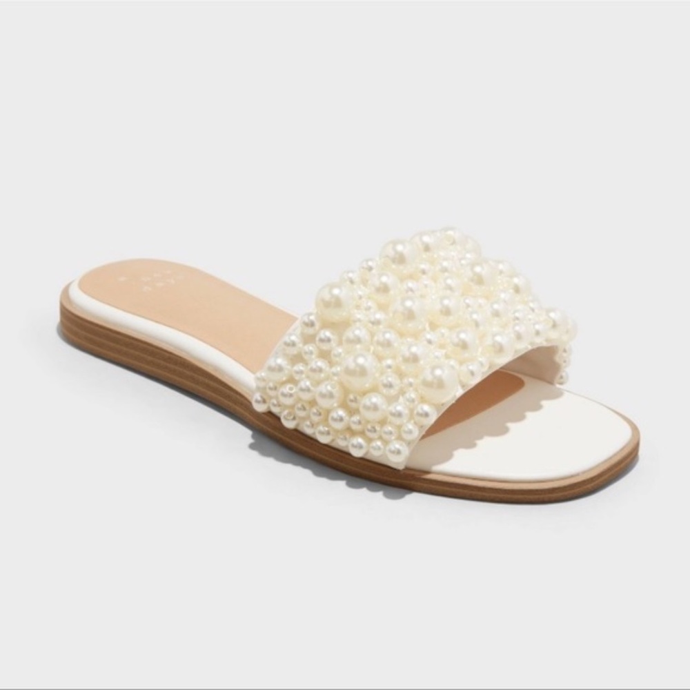 Target/A New Day Cream White Pearl Sandals